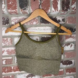 NWT Olive Green Pink Victoria Secret Active Low Impact Seamless Sports Bra